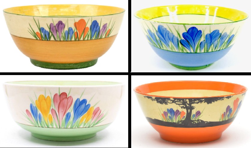 Bowls with Differnt Cliff Crocus Pattersn